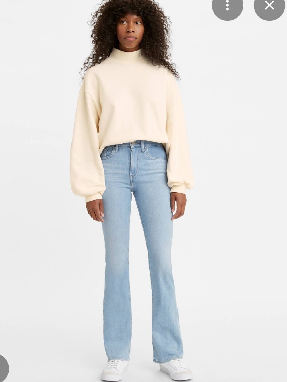 Levis 725 High Rise Bootcut Light Blue Jeans 30